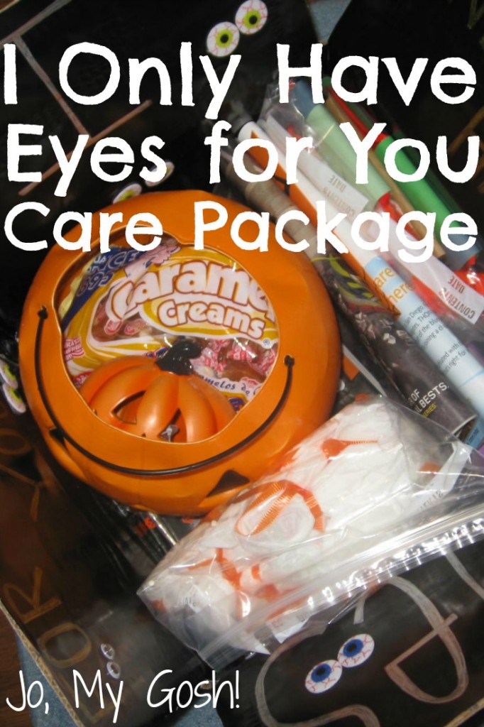A Halloween-themed care package, perfect for deployed military, college students, or missionaries.