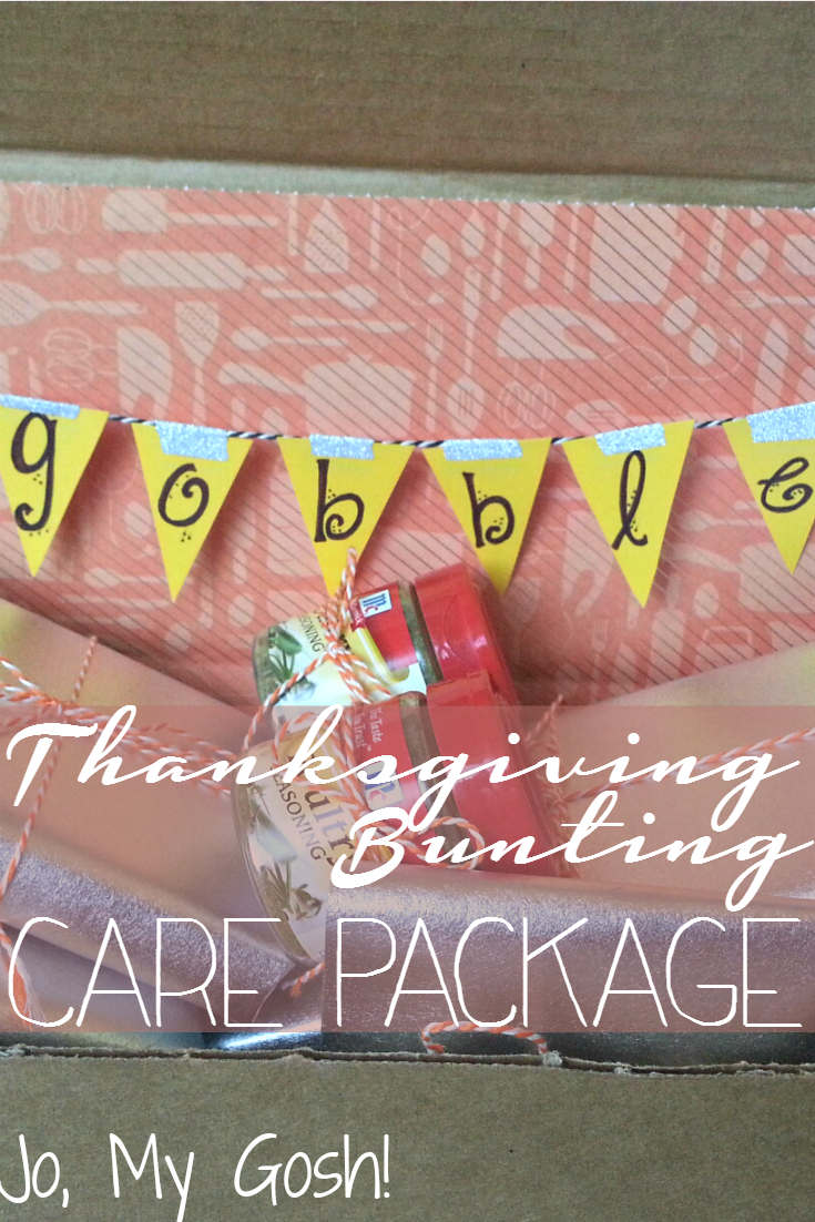 Thanksgiving bunting care package idea