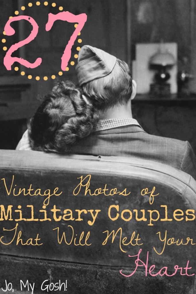 Browse through a gallery of vintage photos of military couples. So romantic!