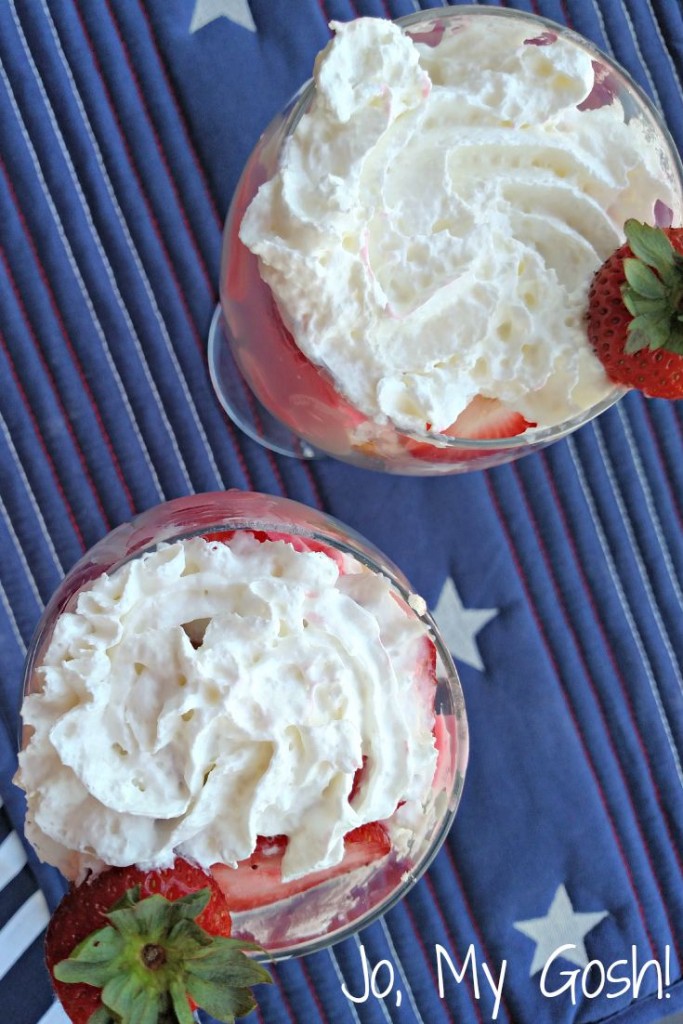 Fruit, sorbet, whipped cream, and meringue dessert? Summer in a glass! 